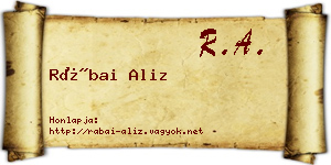 Rábai Aliz névjegykártya